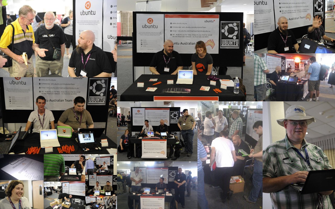 A collage of faces at LCA2011 in Brisbane