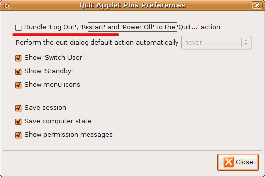 The related preference to disable the quit dialog