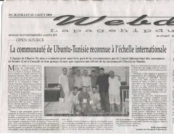 article of newspaper "Tunis Hebdo"
